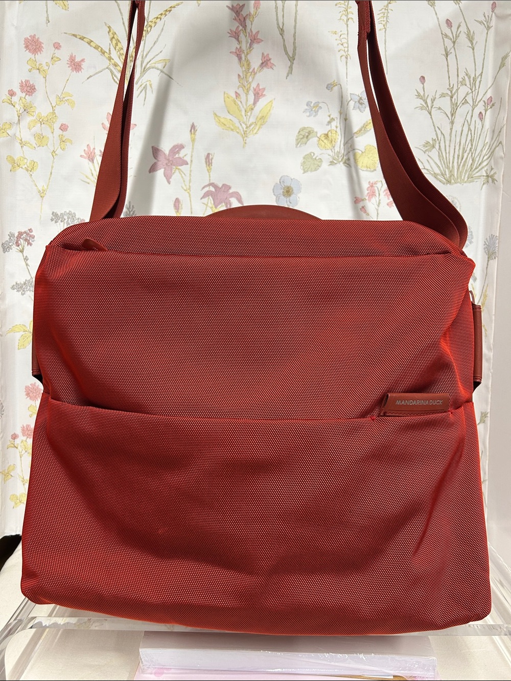 Mandarina Duck Red Laptop Shoulder Bag